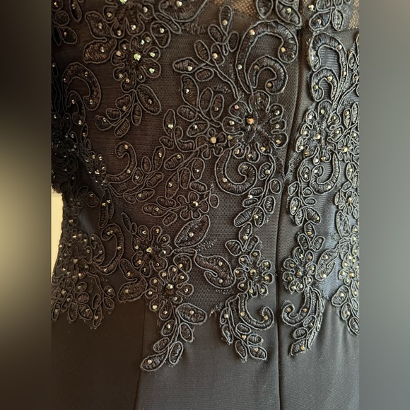 New XSCAPE Lace Embellished Corset Flatter Mermaid Navy Gown Sz 6/8 - Picture 12 of 13